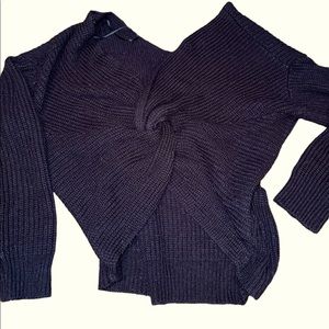 Crisscross knitted sweater